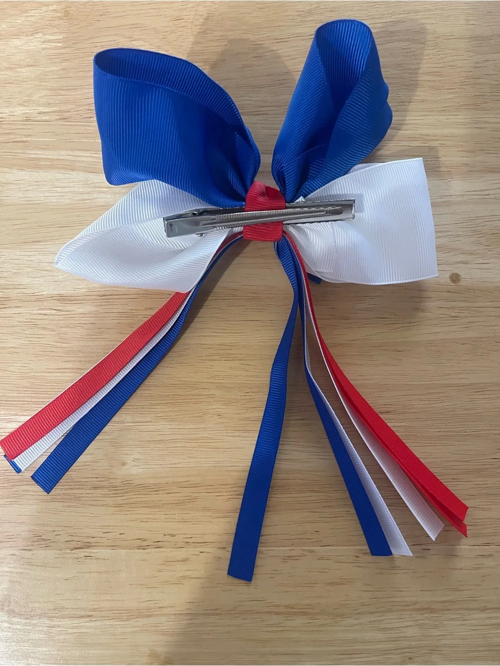Patriotic Red, White & Blue Hair Bow for Kids